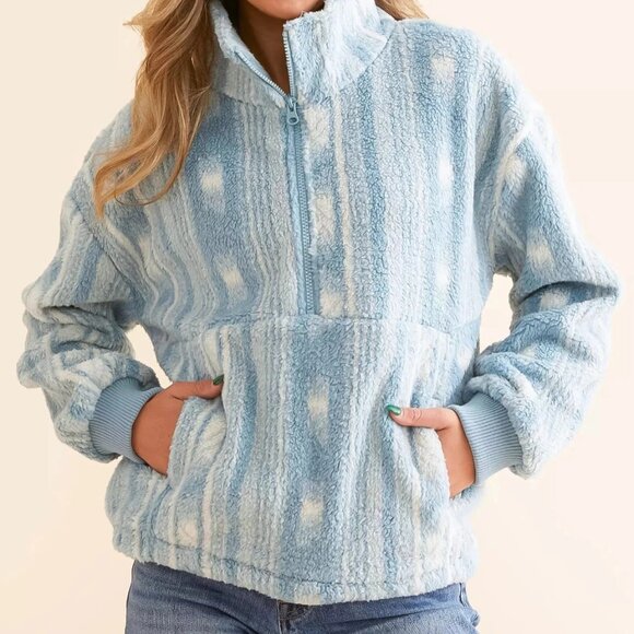 NEW Billabong Time Off Half-Zip Fleece Pullover Sea Fog Size L NWT - Picture 2 of 8